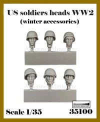 アルデンヌミニチュア[AR35100]1/35 WWII アメリカ スペアヘッドセット 冬季装備の兵士(6個入)