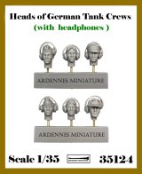 アルデンヌミニチュア[AR35124]1/35 WWII ドイツ スペアヘッドセット ヘッドフォン着用の戦車兵(6個入)