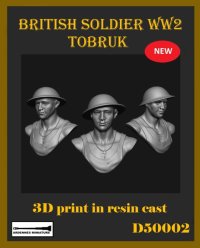 アルデンヌミニチュア[ARB50002]胸像 WWII トブルクのイギリス陸軍兵士