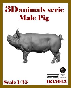 画像1: アルデンヌミニチュア[ARD35013]1/35 ジオラマアクセサリー 3D動物シリーズ オスのブタ