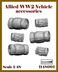 アルデンヌミニチュア[ARD48001]1/48 WWII 連合軍車両用アクセサリー 丸めた毛布/キャンバスシートセット(6個入)
