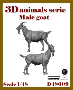 画像1: アルデンヌミニチュア[ARD48009]1/48 ジオラマアクセサリー 3D動物シリーズ オスのヤギ(2体入)