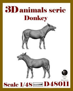 画像1: アルデンヌミニチュア[ARD48011]1/48 ジオラマアクセサリー 3D動物シリーズ ロバ(2体入)