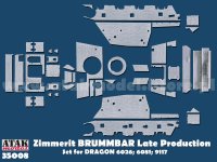 ATAK model[AT35008]1/35 WWII ドイツ IV号突撃戦車ブルムベア 後期生産車用ツィンメリットセット(ドラゴン用)