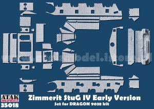 画像1: ATAK model[AT35018]1/35 WWII ドイツ IV号突撃砲 初期型用ツィンメリットセット(ドラゴン9038用) (1)