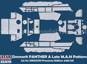 画像1: ATAK model[AT35019]1/35 WWII ドイツ パンサー戦車A型(後期型) MAN社製用ツィンメリットセット(ドラゴン6358用) (1)