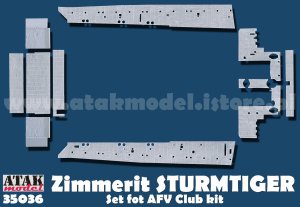 画像1: ATAK model[AT35036]1/35 WWII ドイツ 38cm突撃臼砲シュツルムタイガー用ツィンメリットセット(AFVクラブ用) (1)