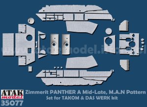 画像1: ATAK model[AT35077]1/35 WWII ドイツ パンサー戦車A型 中後期型 MAN社製用ツィンメリットセット(タコム/ダスヴェルク用) (1)