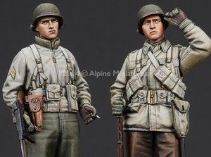 画像1: Alpine Miniatures[AM35186]1/35 WWII米 歩兵(冬装)2体セット (1)