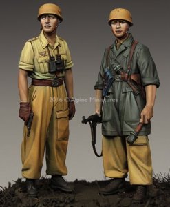 画像1: Alpine Miniatures[AM35222]1/35 WWII独 イタリア戦線の第1降下猟兵師団 (2体セット)(熱帯軍装) (1)