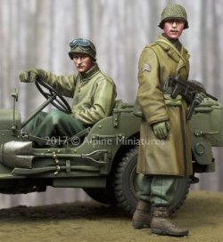 画像1: Alpine Miniatures[AM35243]1/35 WWII米 下士官&運転兵(2体セット)