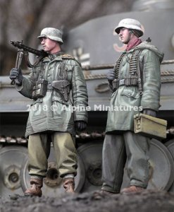 画像1: Alpine Miniatures[AM35258]1/35 WWII 独 武装親衛隊 MG42機関銃チーム ハリコフ ２体セット (1)