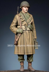 画像1: Alpine Miniatures[AM35294]1/35 WWIIアメリカ陸軍 予備弾薬箱を運ぶ射撃助手 冬 (1)