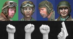 画像1: Alpine Miniatures[H002]1/35 アメリカ戦車兵ヘッド&ハンドセット