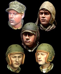 画像1: Alpine Miniatures[H020]1/35 WWII米 機甲部隊ヘッドセット(5個セット) (1)