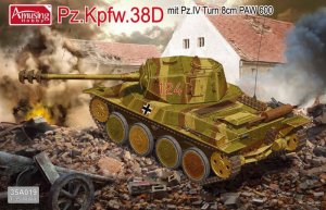 画像1: アミュージングホビー[AMH35A019]1/35 ドイツ38D戦車 8cm低圧砲PAW600型搭載 (4号戦車砲塔) (1)