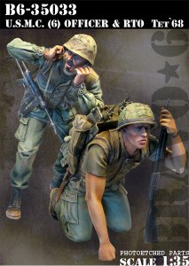 画像1: Bravo6[B6-35033]1/35 米海兵隊(6)歩兵将校と無線手 テト攻勢'68(2体セット) (1)