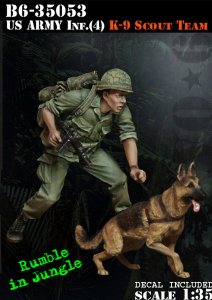 画像1: Bravo6[B6-35053]1/35 米 歩兵ベトナム(4)兵士と軍用犬 (1)