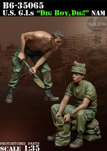 画像1: Bravo6[B6-35065]1/35 米 兵士ベトナム 土のう作成中(2体セット) (1)