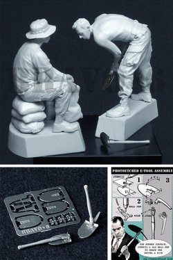 画像3: Bravo6[B6-35065]1/35 米 兵士ベトナム 土のう作成中(2体セット)