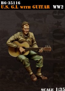 画像1: Bravo6[B6-35116]1/35  WWII米 ギターを演奏する兵士 (1)
