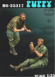 画像1: Bravo6[B6-35317]1/35 ベトナム戦争 米 「我が小隊のマスコット」子犬を抱える兵士 (1)