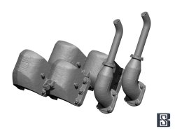 画像2: BSK Model[BSKC35023]1/35 WWII ドイツ キングタイガー/ヤークトタイガー 排気管&装甲カバーセット