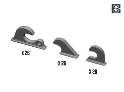 画像3: BSK Model[BSKC35025]1/35 WWII ドイツ戦車用 吊上げフックセットA タイガーI/キングタイガー/ヤークトタイガー/パンサー用(78個入)