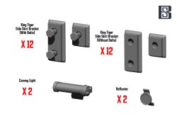 画像3: BSK Model[BSKC35026]1/35 WWII ドイツ キングタイガー/ヤークトタイガー サイドスカートブラケット/車間表示灯/反射灯セット(2両分入)