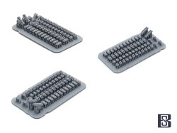 画像4: BSK Model[BSKC35026]1/35 WWII ドイツ キングタイガー/ヤークトタイガー サイドスカートブラケット/車間表示灯/反射灯セット(2両分入)