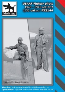画像1: BLACK DOG[HAUF32144]1/32 アメリカ陸軍航空軍戦闘機パイロット 1940〜45年 2体セットNo.2 (HAUF32142 + F32143) (1)