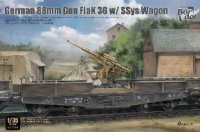 ボーダーモデル[BT044]1/35 ドイツ 88mm砲 Flak36 ｗ/SSys平貨車