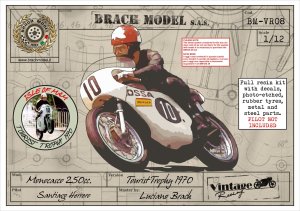 画像1: BrachModel[BM-VR08]1/12 オッサ・モノカスト250cc 1970年マン島ツーリスト・トロフィー サンティアゴ・エレーロ (1)