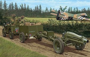 画像1: ブロンコ[Bro35163] 英1/4ton空挺用小型兵員車＆75mmパックハウザー+降下兵4体 (1)