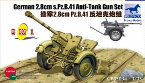 画像1: ブロンコ[Bro35034] 1/35 独・PzB41ゲルリッヒ28mm対戦車砲3タイプ選択可リンバー2種 (1)