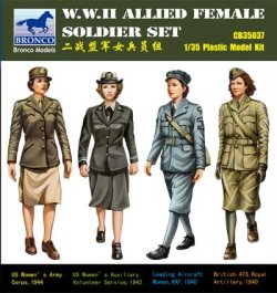 画像1: ブロンコ[CBA3537] 1/35　米英・女性後方支援補助兵士4体・WW2