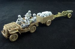 画像3: ブロンコ[Bro35163] 英1/4ton空挺用小型兵員車＆75mmパックハウザー+降下兵4体