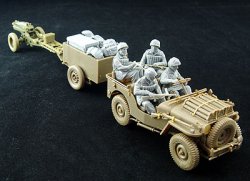 画像2: ブロンコ[Bro35163] 英1/4ton空挺用小型兵員車＆75mmパックハウザー+降下兵4体