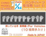 CHINO MODEL[CM-089FD]1/24 ハンドパーツ(女性用) vol.4 持っている手:車両編