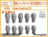 CHINO MODEL[CMRG35025]1/35 西洋人ヘッドパーツ 怒りの表情セット #2
