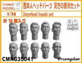 CHINO MODEL[CMRG35041]1/35 西洋人ヘッドパーツ 驚きの表情セット