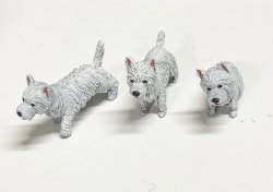 画像2: CHINO MODEL[CMW-010]1/35 ウエストハイランドホワイトテリアセット