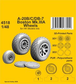 画像1: CMK[CMK4518]1/48 A-20B/C/DB-7 ボストン Mk.IIIA 自重変形ホイール (HKモデル用)