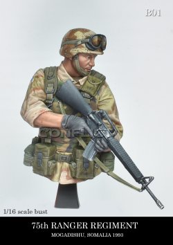 画像1: コンフリクト・ミニチュアズ[CM-B01]1/16バスト 現用 アメリカ陸軍 第75レンジャー連隊の兵士 モガディシュ、ソマリア1993