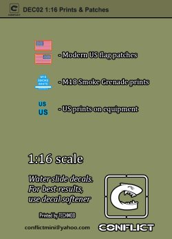 画像1: コンフリクト・ミニチュアズ[CM-DEC02]1/16 現用 アメリカ 装備品プリント&軍装パッチセット