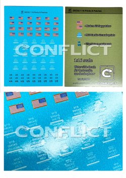 画像2: コンフリクト・ミニチュアズ[CM-DEC02]1/16 現用 アメリカ 装備品プリント&軍装パッチセット