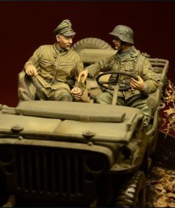 画像1: D-Day miniature studio［DD35030］ 1/35 武装親衛隊乗車クルー(2体セット) アルデンヌ1944 (1)