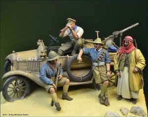 画像1: D-Day miniature studio[DD35124]1/35 WWI オーストラリア・ニュージーランド軍団デザートパトロールチームの休息偵察クルー＆車載装備セット (1)