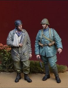 画像1: D-Day miniature studio［DD35127]1/35 WWII蘭独捕虜を連行するオランダ陸軍歩兵と捕虜となり手当を受けたドイツ降下猟兵西部戦線オランダ1940年 (1)