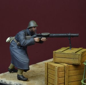 画像1: D-Day miniature studio[DD35151]1/35 WWIIブラックデビルズ オランダ軍 ルイス軽機関銃射撃手1940 (1)